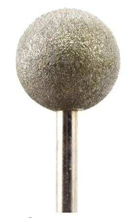 Fraise diamantée à tige de 6 mm en forme de grosse boule de 15 mm