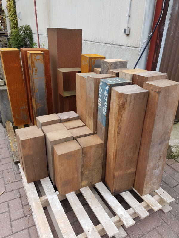 Base, colonne ou console en bois massif AZOBE 15x25x92 cm
